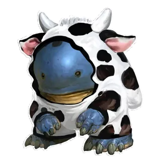 🐮 f30c4550 cow, cartoon, animal, costume telegram sticker