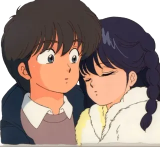 👥 30bfead4 anime, kreskówka, para, miłość, romans telegram sticker