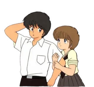 😇 46f1d2f8 Anime, Para, Kreskówka, Ilustracja, Mundur szkolny telegram sticker