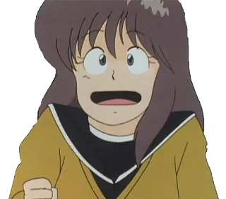 😨 534ca5e2 anime, dziewczyna, kreskówka, zszokowany, brązowe włosy, podekscytowany telegram sticker