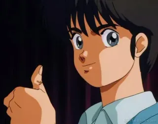 👍 84511386 Anime, Postać, Kciuk w górę, Chłopak, Uśmiechnięty telegram sticker