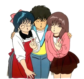 😊 a596cc14 anime, postacie, przyjaźń, znak pokoju, kreskówka telegram sticker