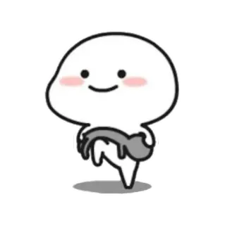 😤 3534001e imut, kartun, karakter, putih, hewan, abu-abu whatsapp sticker