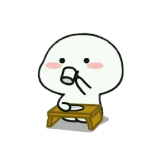 ☕ 2374d269 Cartone animato, Personaggio, Kawaii, Carino, Bere, Piccolo, Sgabello telegram sticker