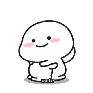 💬 08926fa0 wontae Kreskówka, Słodkie, Naklejka, Postać, Kawaii, Biały telegram sticker