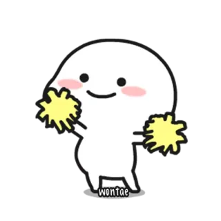 💬 6fbd383d wontae Kreskówka, Słodkie, Cheerleaderka, Pompony, Kawaii, Animowane telegram sticker