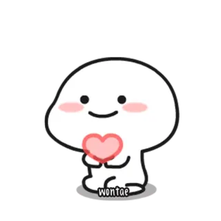 💬 e9c2b3d2 wontae słodki, serce, miłość, kreskówka, postać, kawaii telegram sticker