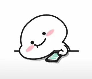 😞 9e604b32 süß, Cartoon, Handy, Telefon, Figur, erröten, fröhlich telegram sticker