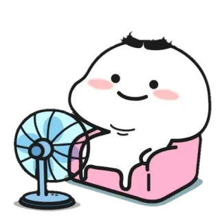 🍼 820b5e41 만화, 팬, 휴식, 귀여운, 캐릭터 telegram sticker