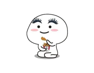 🍼 dbef784c 만화, 닭, 음식, 귀여운, 먹는 telegram sticker