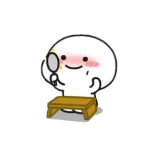 🍼 fc5dbbf6 만화, 귀여운, 이모지, 거울, 홍조 telegram sticker