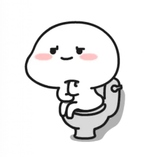 🙂 206cc5f7 cartoon, toilet, sitting, character, meme telegram sticker