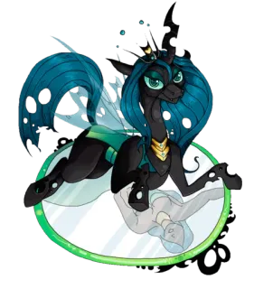 😊 821aef1b Queen Chrysalis My Little Pony Königin Chrysalis, mylittlepony, mlp, Pony, Wechselbalg, Fanart, Aufkleber telegram sticker