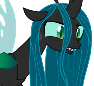 😟 554b53e6 Queen Chrysalis My Little Pony: Friendship is Magic mlp, ratu chrysalis, poni, penjahat, kartun, monster, changeling telegram sticker
