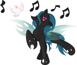 😁 5e4faa45 Queen Chrysalis My Little Pony Poni, Ratu, Chrysalis, Monster, Sayap, Animasi telegram sticker