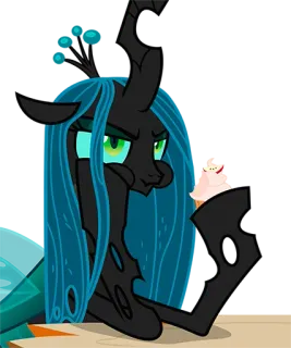😡 5f907ec7 Queen Chrysalis My Little Pony: Friendship Is Magic Ratu Chrysalis, My Little Pony, Kartun, Penjahat, Magis, Poni telegram sticker