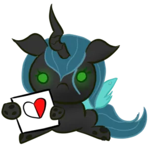 😞 71138a81 Queen Chrysalis My Little Pony Poni, Chrysalis, Kartun, Stiker, Lucu, Hati telegram sticker