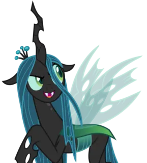 😏 8fdbe9a7 Queen Chrysalis My Little Pony Poni, Ratu, Chrysalis, Kartun, Antagonis telegram sticker
