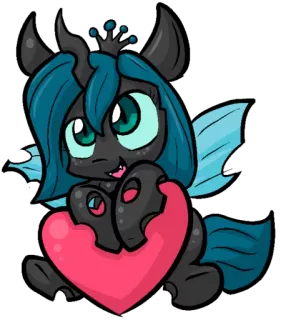 😍 d3a596c7 Queen Chrysalis My Little Pony kartun, poni, chrysalis, hati, imut, fanart, mlp telegram sticker