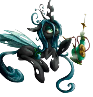☺️ f0eedc55 Queen Chrysalis My Little Pony kuda poni, ratu, chrysalis, monster, kartun, animasi, fanart, kuda betina telegram sticker