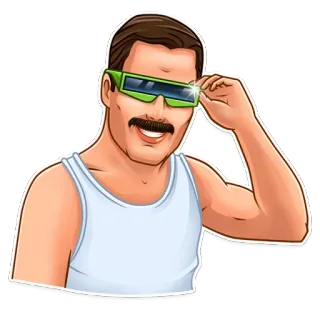 😎 07d61b47 Freddie Mercury freddie mercury, singer, glasses, music, queen telegram sticker