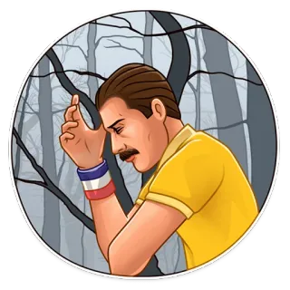 😔 f95e426d Freddie Mercury Freddie Mercury, Queen, singer, music, mustache telegram sticker