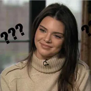🤔 72df9f77 Kendall Jenner ??? Модель, Вопросительные знаки, Озадаченный, Неуверенный, Знаменитость telegram sticker