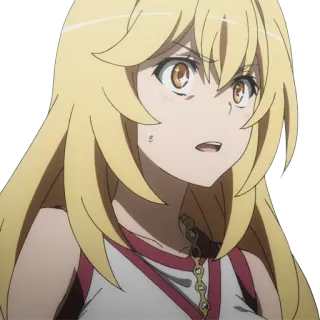 😟 30025a4d 动漫, 女孩, 金发, 女性, 担心, 表情 telegram sticker