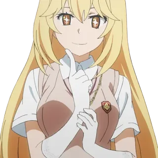 😊 3e9a8aaa 动漫, 女孩, 手套, 金发, 微笑 telegram sticker