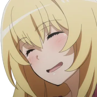 ☺️ 4201b553 动漫, 金发, 开心, 微笑, 可爱 telegram sticker