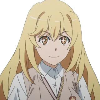 😈 4a02dc58 动漫, 女孩, 金发, 微笑, 制服 telegram sticker