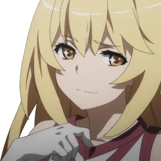 🤨 4b6b2066 动漫, 角色, 金发, 女性, 微笑 telegram sticker