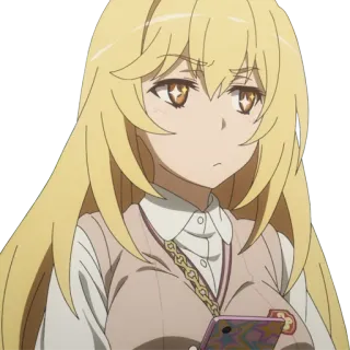 😒 8390994b 动漫, 女孩, 金发, 制服, 学校 telegram sticker