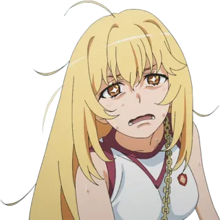 🥵 94a461a2 动漫, 女孩, 汗水, 表情, 担心, 金发 telegram sticker