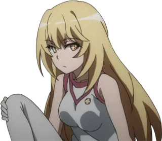 😒 9fccae04 动漫, 女孩, 金发, 严肃 telegram sticker