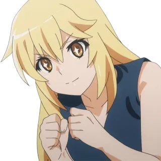 👍 e3712d12 动漫, 女孩, 金发, 坚决, 自信 telegram sticker