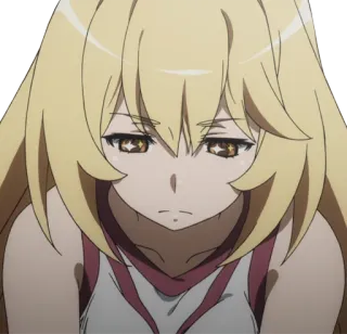 😠 ee07bffc 动漫, 女孩, 金发, 悲伤, 严肃 telegram sticker