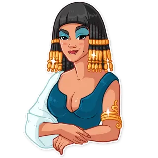 😏 2bb823de Cleopatra Cleopatra, Egyptian, Queen, Ancient Egypt, historical, woman, cartoon telegram sticker