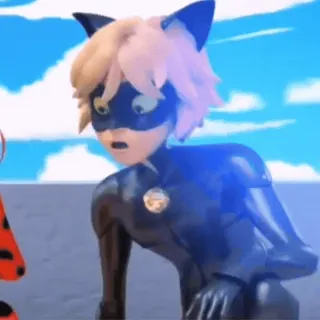 🐾 5f076734 Chat Noir Miraculous: Tales of Ladybug & Cat Noir gato, anime, desenho animado, série de TV, super-herói, animado, Miraculous Ladybug whatsapp sticker