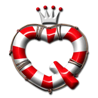 ⭕ 51ab28b3 红桃皇后, 红心, 皇冠, 卡片, 皇家, 红色, 白色 telegram sticker