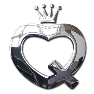 💖 f66043cb 心, 女王, 皇冠, 银色, 金属, 符号 telegram sticker