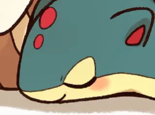 💤 779bfc32 Quilava pokemon, lindo, fuego, durmiendo, reptil, dibujos animados, animal telegram sticker
