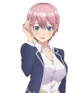 ☺️ a310a1c7 Anime, Meisje, Personage, Roze haar, Schooluniform telegram sticker