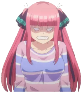 🤬 ddda45b1 Anime, Meisje, Boos, Expressie, Roze haar telegram sticker