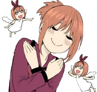 😊 1aa8b4a2 动漫, 卡通, 微笑, 可爱, 卡哇伊, 天使, 脸红 telegram sticker