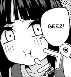 😤 33ac8f0e GEEZ! 动漫, 漫画, 恼火, 表情, 沮丧, 哎 telegram sticker