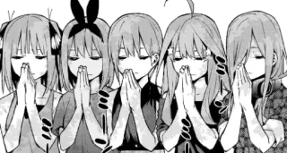 🖤 b4d2ac0e 动漫, 漫画, 祈祷, 五胞胎, 兄弟姐妹 telegram sticker