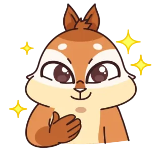 ✨ c229d5ab リス, 漫画, 動物, 可愛い, キラキラ, フレンドリー telegram sticker