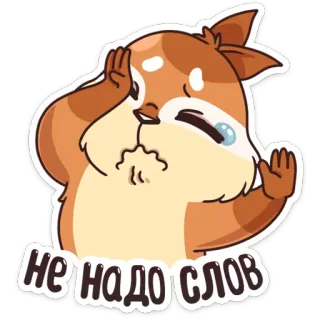 🤦 06ab0183 Не надо слов animale, cartone animato, scoiattolo, triste, emotivo, russo telegram sticker