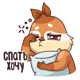 😴 13c5f2e6 animale, scoiattolo, assonnato, stanco, triste, cartone animato, cuscino telegram sticker